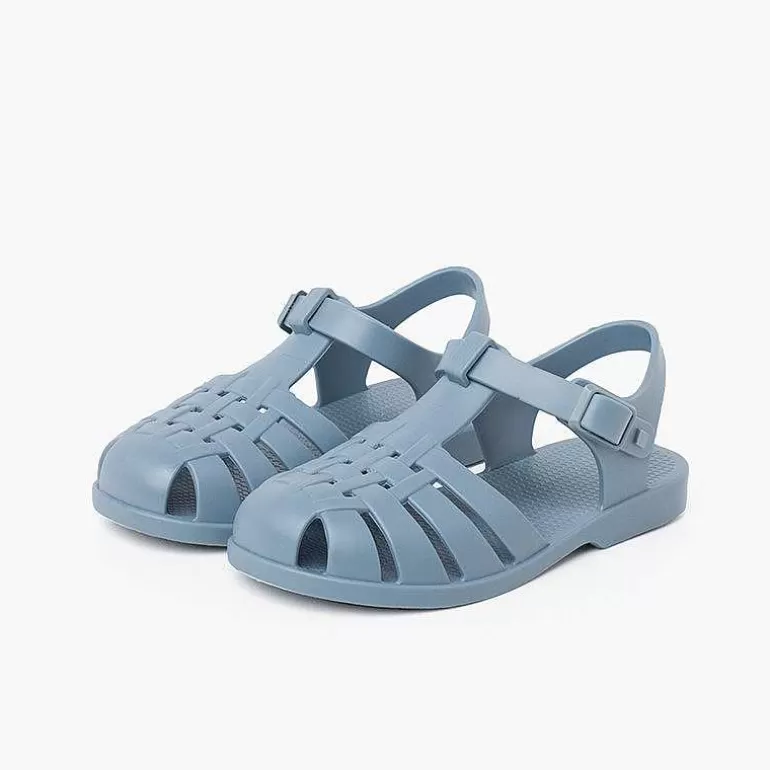 New Children'S Sandals With Buckle Clasp In Dusty Colors Girls Jelly Sandals And Beachwear