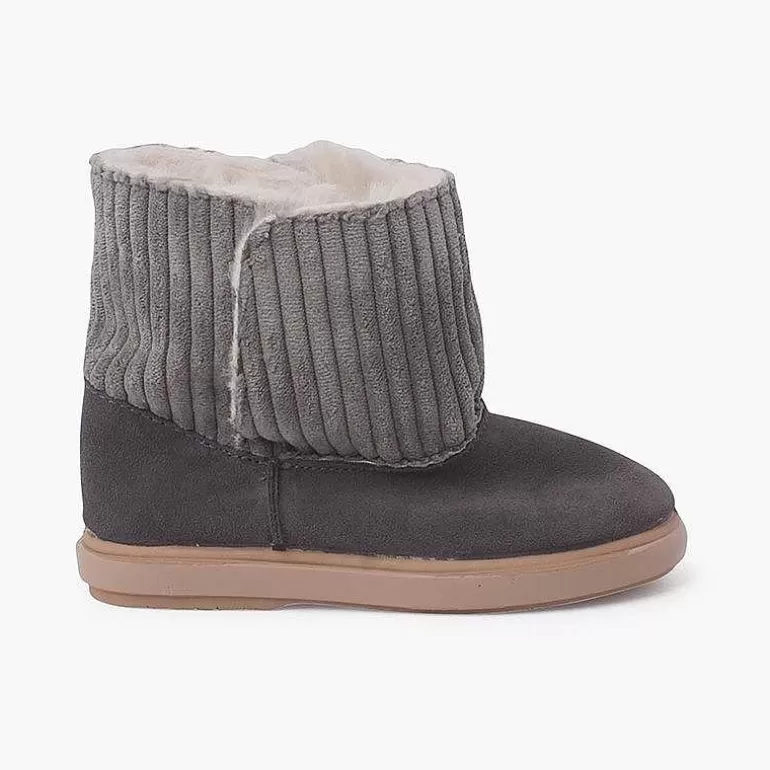 Flash Sale Corduroy And Suede Boots With Sheepskin Lining Girls Boots
