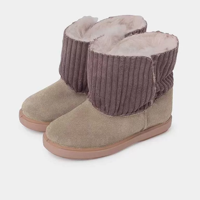 Flash Sale Corduroy And Suede Boots With Sheepskin Lining Girls Boots