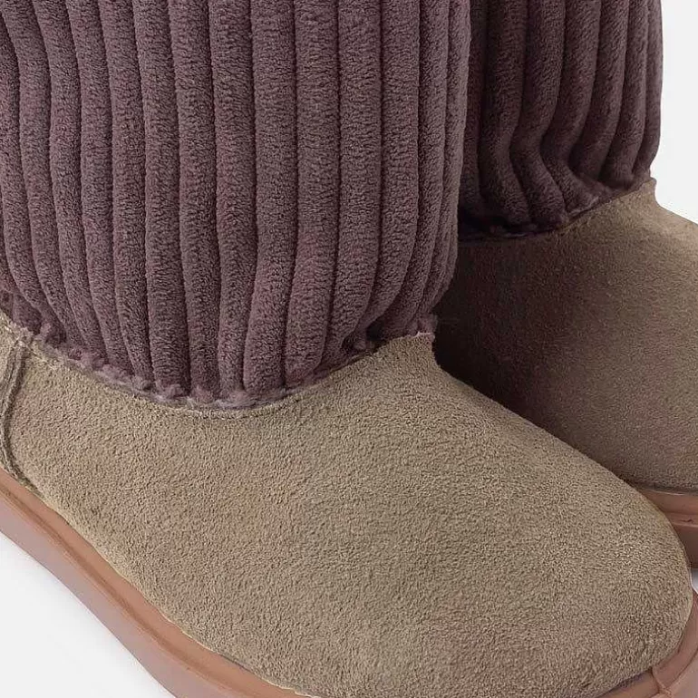Flash Sale Corduroy And Suede Boots With Sheepskin Lining Girls Boots