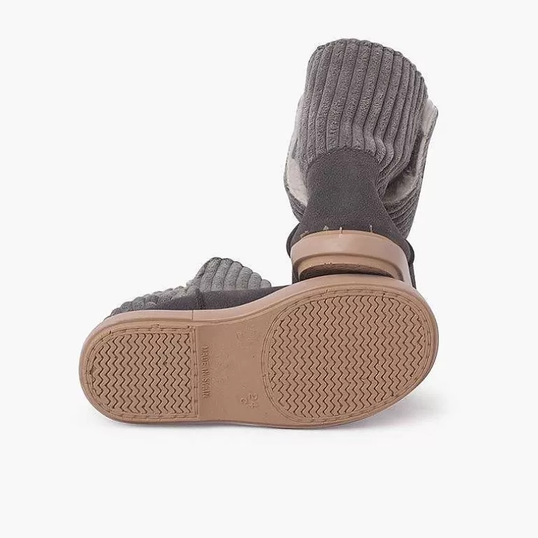 Flash Sale Corduroy And Suede Boots With Sheepskin Lining Girls Boots