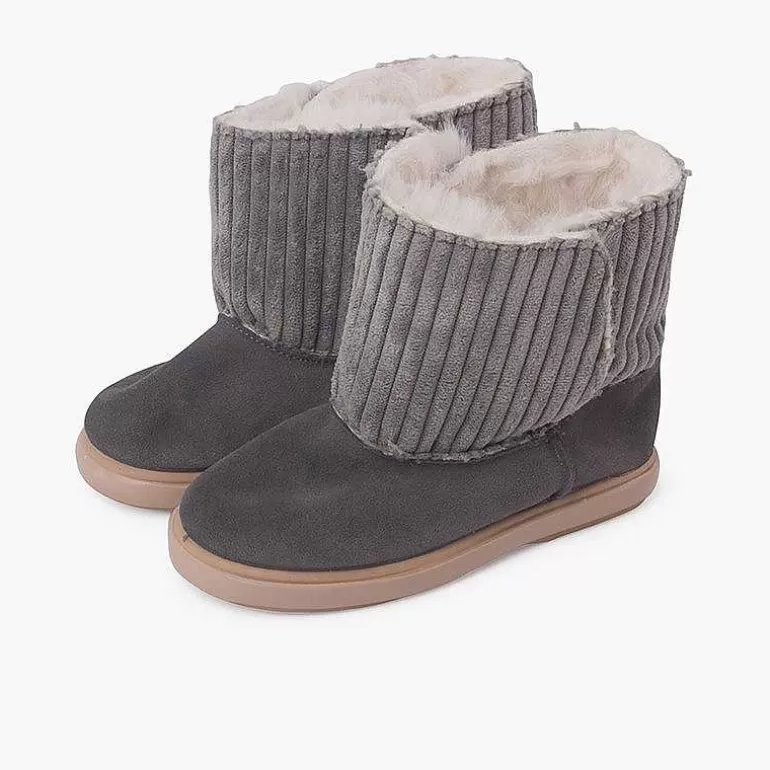 Flash Sale Corduroy And Suede Boots With Sheepskin Lining Girls Boots