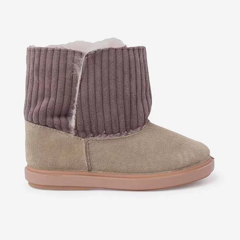 Flash Sale Corduroy And Suede Boots With Sheepskin Lining Girls Boots