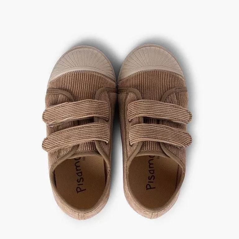 Sale Corduroy Trainers With Rubber Toe And Double Closure Girls Trainers
