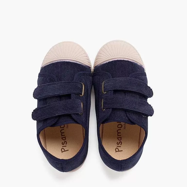 Sale Corduroy Trainers With Rubber Toe And Double Closure Girls Trainers
