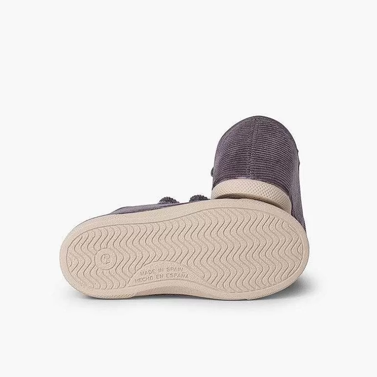 Sale Corduroy Trainers With Rubber Toe And Double Closure Girls Trainers