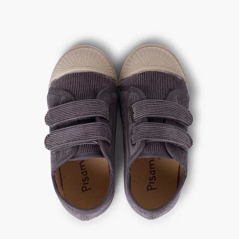 Sale Corduroy Trainers With Rubber Toe And Double Closure Girls Trainers