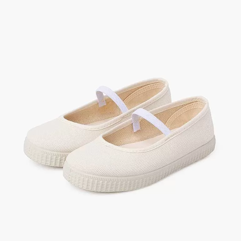 Best Sale Eco Canvas Ballet Pumps With Elastic Strap And Trainers Outsole Girls Ballet Pumps And Flats