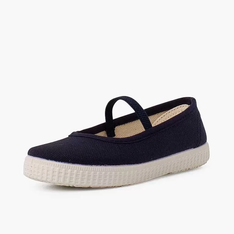 Best Sale Eco Canvas Ballet Pumps With Elastic Strap And Trainers Outsole Girls Ballet Pumps And Flats