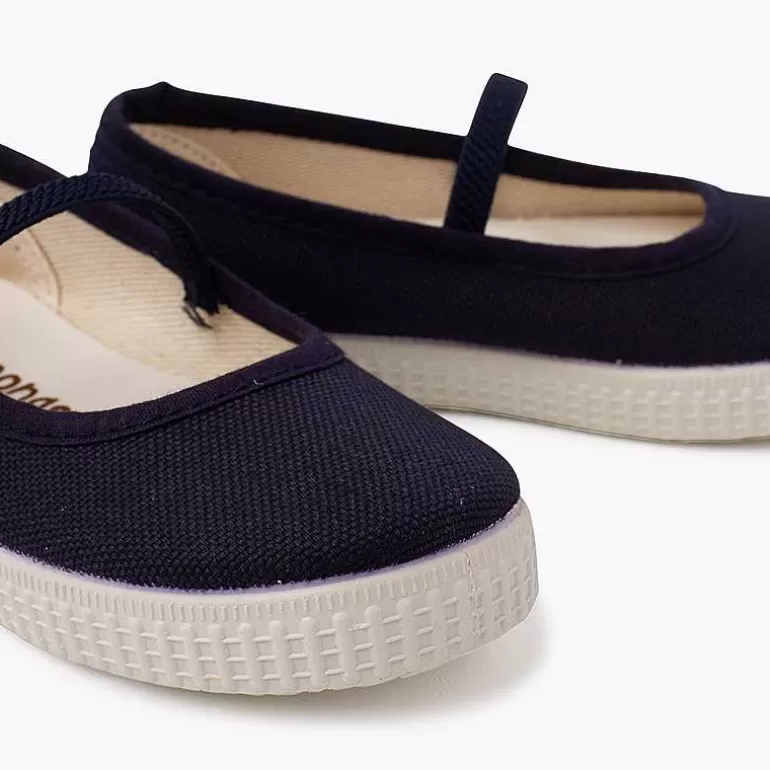 Best Sale Eco Canvas Ballet Pumps With Elastic Strap And Trainers Outsole Girls Ballet Pumps And Flats