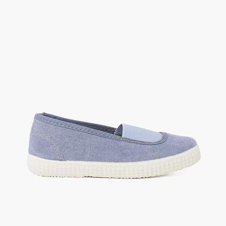 Best Sale Elastic Eco Canvas Flats And Sneaker-Type Sole Girls Ballet Pumps And Flats
