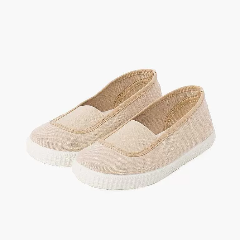 Best Sale Elastic Eco Canvas Flats And Sneaker-Type Sole Girls Ballet Pumps And Flats