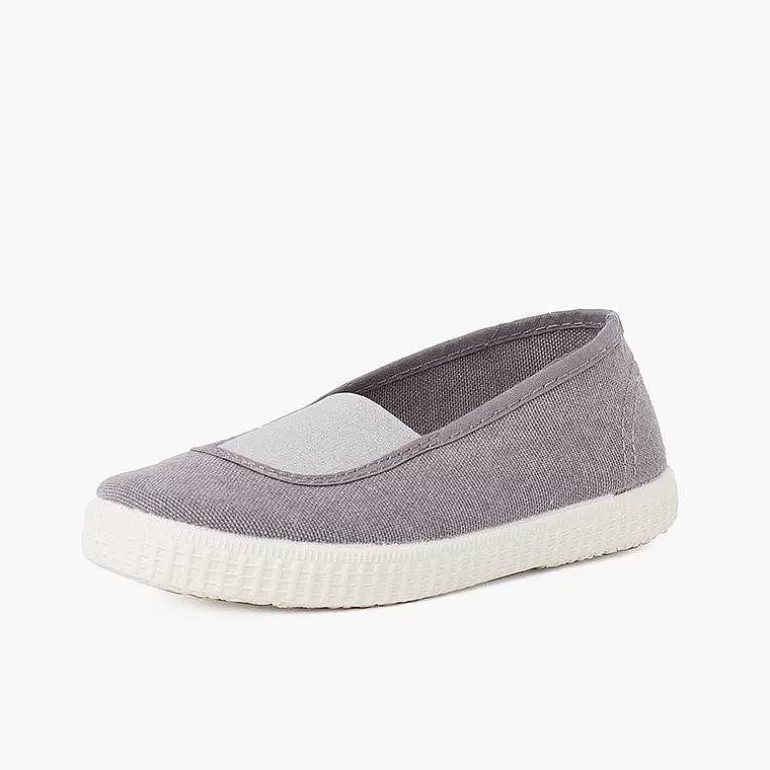 Best Sale Elastic Eco Canvas Flats And Sneaker-Type Sole Girls Ballet Pumps And Flats