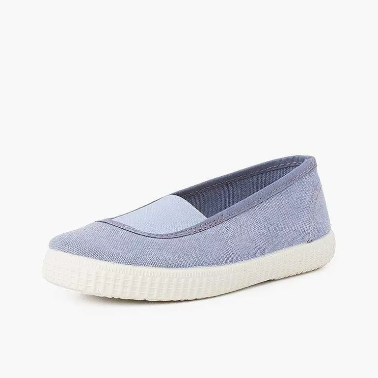 Best Sale Elastic Eco Canvas Flats And Sneaker-Type Sole Girls Ballet Pumps And Flats