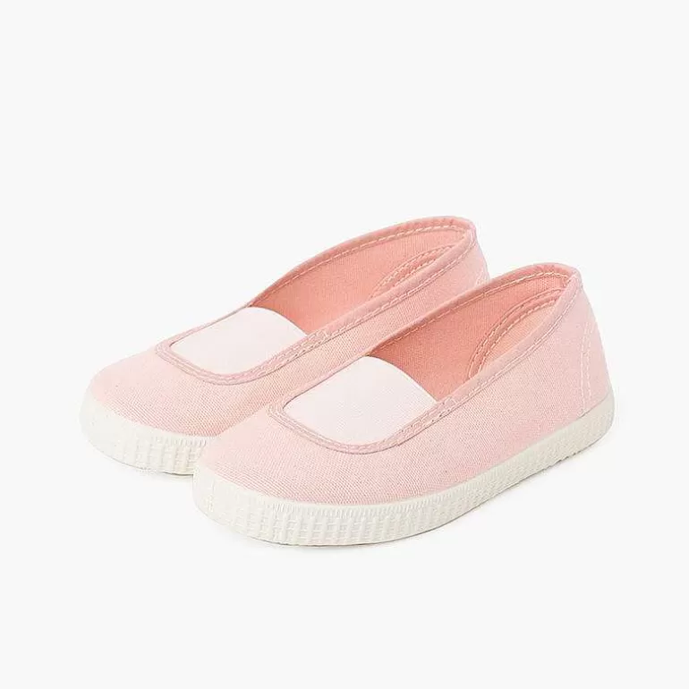 Best Sale Elastic Eco Canvas Flats And Sneaker-Type Sole Girls Ballet Pumps And Flats