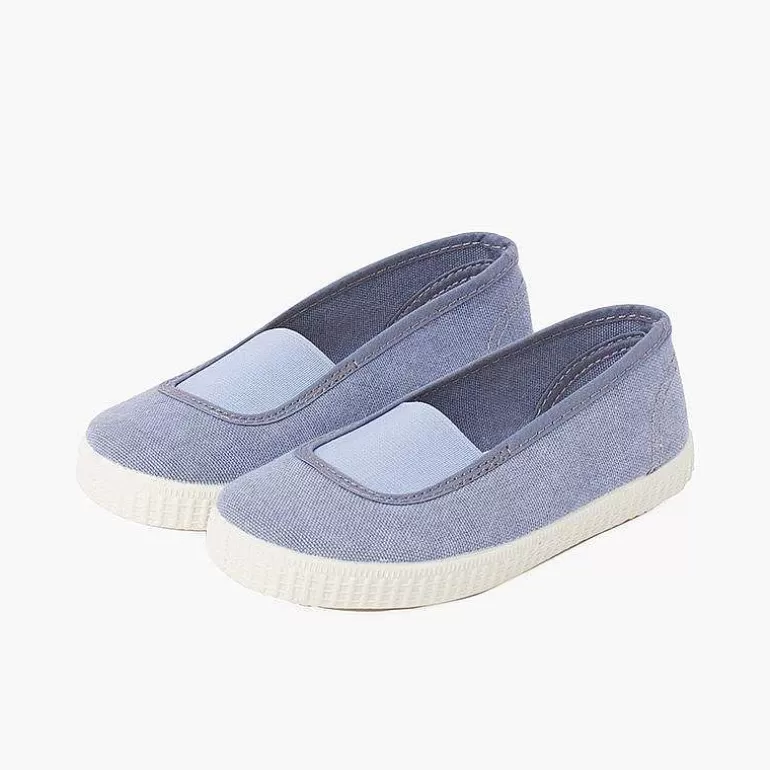 Best Sale Elastic Eco Canvas Flats And Sneaker-Type Sole Girls Ballet Pumps And Flats