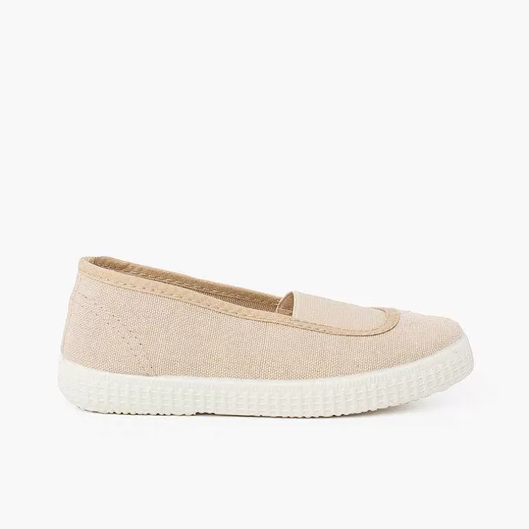 Best Sale Elastic Eco Canvas Flats And Sneaker-Type Sole Girls Ballet Pumps And Flats