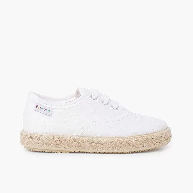 Flash Sale Espadrille-Type Trainers Swiss Embroidered Fabric Girls Espadrilles