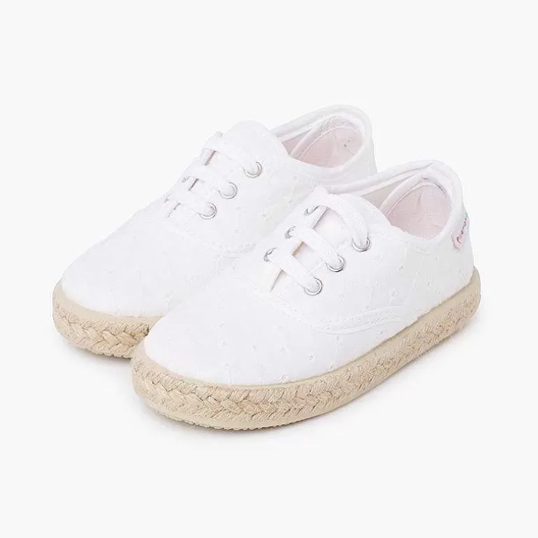 Flash Sale Espadrille-Type Trainers Swiss Embroidered Fabric Girls Espadrilles