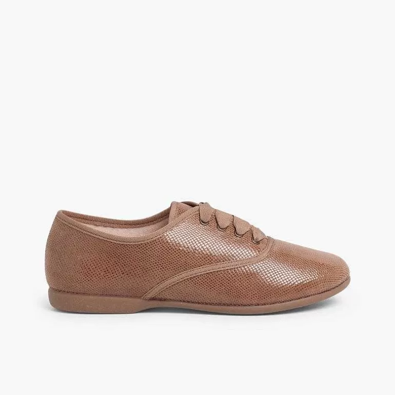 Hot Girl´S And Women´S Snakeskin-Type Bluchers Women Brogues And Bluchers