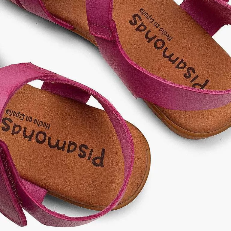 Cheap Girls' Leather Sandals With Crossed Straps And Loop Fasteners Closure Girls Sandals