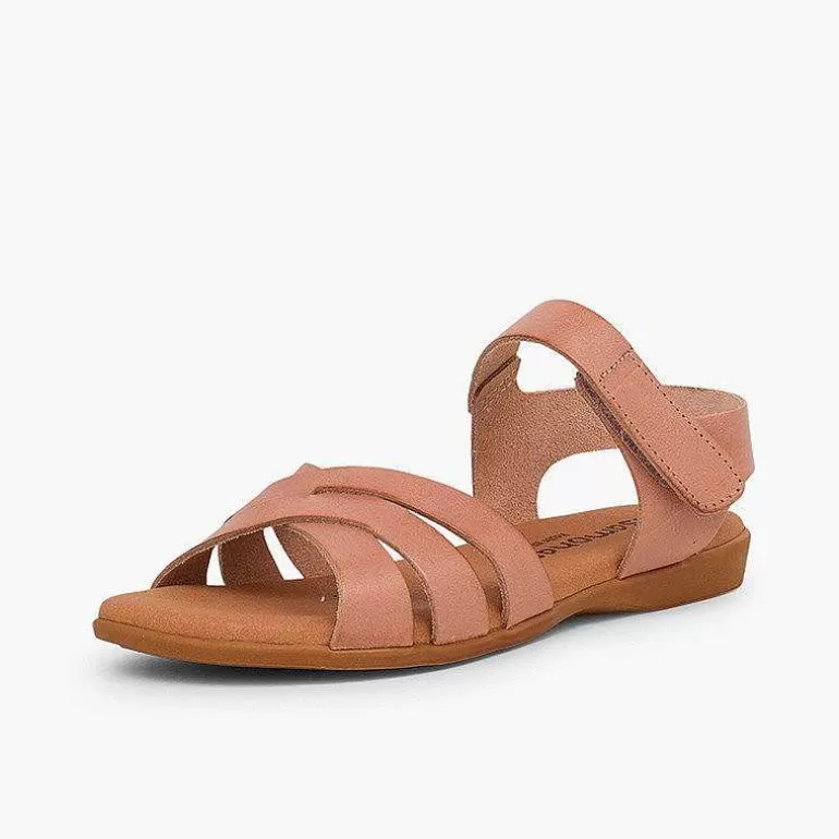 Cheap Girls' Leather Sandals With Crossed Straps And Loop Fasteners Closure Girls Sandals