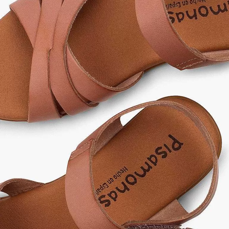 Cheap Girls' Leather Sandals With Crossed Straps And Loop Fasteners Closure Girls Sandals