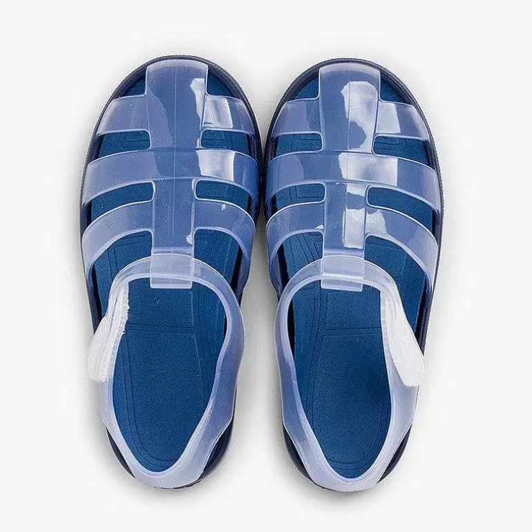 Store Jelly Shoes With Loop Fasteners Colored Sole Girls Jelly Sandals And Beachwear