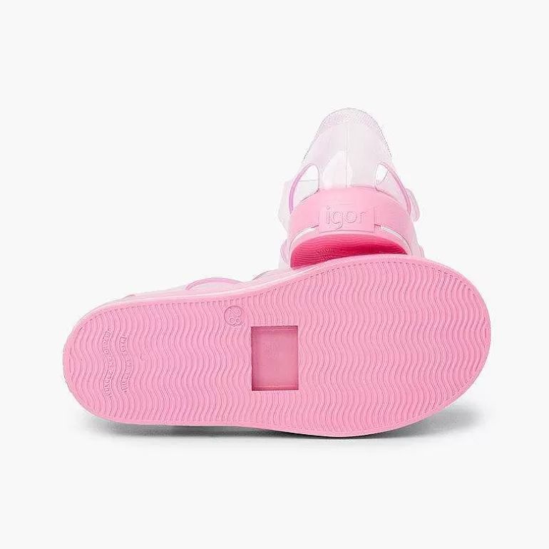 Store Jelly Shoes With Loop Fasteners Colored Sole Girls Jelly Sandals And Beachwear