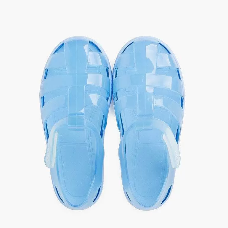 Store Jelly Shoes With Loop Fasteners Colored Sole Girls Jelly Sandals And Beachwear