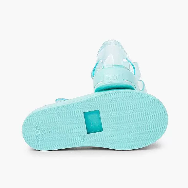 Store Jelly Shoes With Loop Fasteners Colored Sole Girls Jelly Sandals And Beachwear