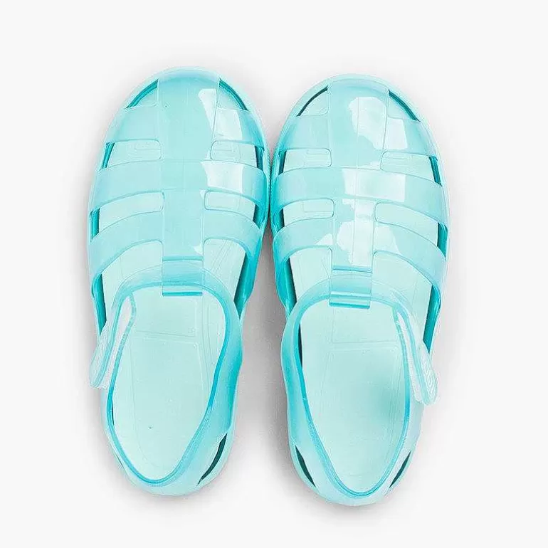 Store Jelly Shoes With Loop Fasteners Colored Sole Girls Jelly Sandals And Beachwear