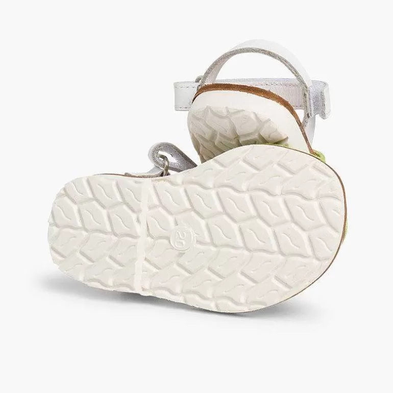 Cheap Kids Two-Tone Avarca Menorcan Sandals With Loop Fasteners - Special Edition White Sole Girls Avarcas Menorcan Sandals