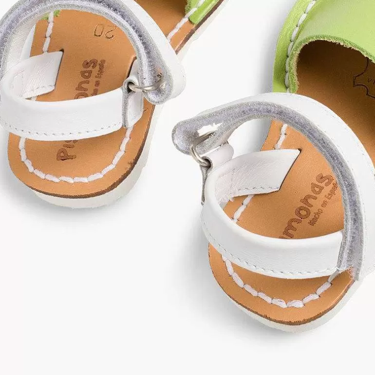 Cheap Kids Two-Tone Avarca Menorcan Sandals With Loop Fasteners - Special Edition White Sole Girls Avarcas Menorcan Sandals