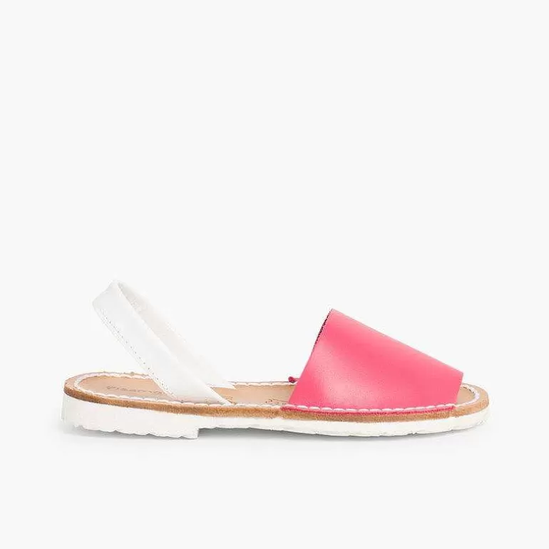 Hot Kids Two-Tone Nappa Menorcan Sandals - Special Edition White Sole Women Avarcas Menorcan Sandals