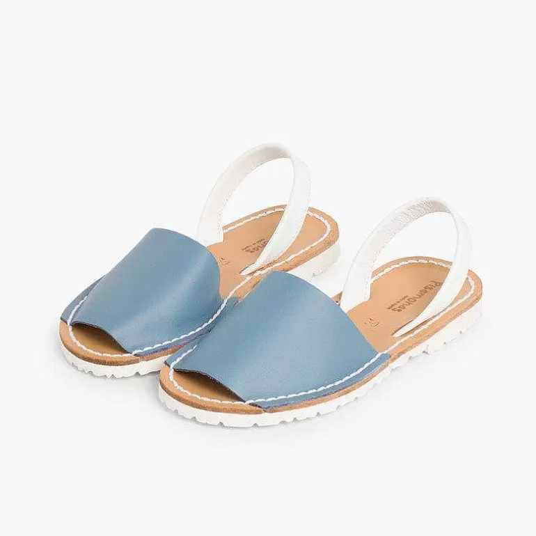 Hot Kids Two-Tone Nappa Menorcan Sandals - Special Edition White Sole Women Avarcas Menorcan Sandals