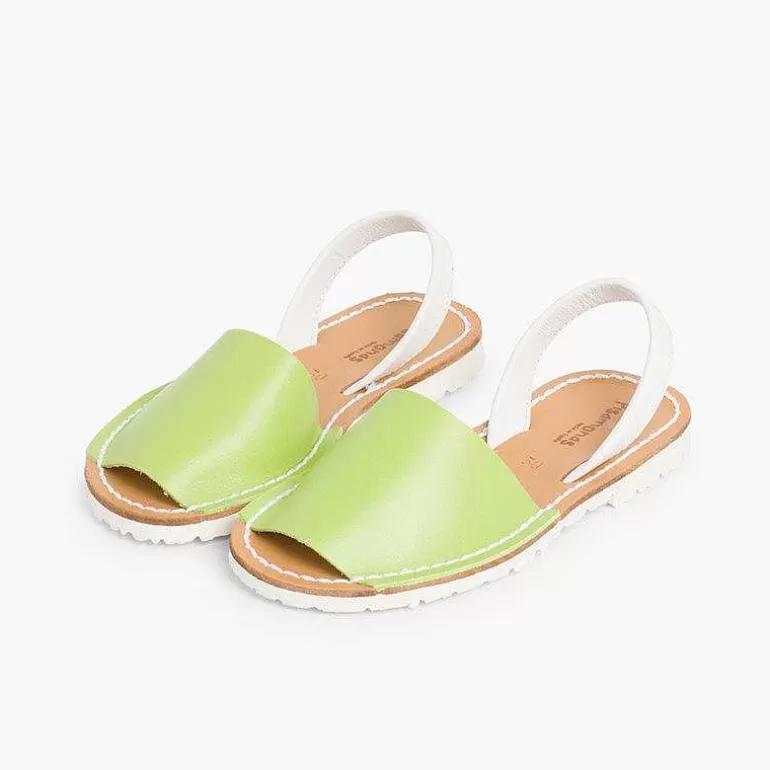 Hot Kids Two-Tone Nappa Menorcan Sandals - Special Edition White Sole Women Avarcas Menorcan Sandals