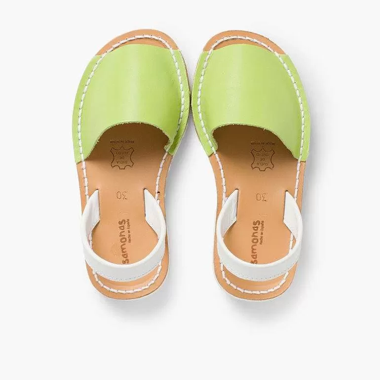 Hot Kids Two-Tone Nappa Menorcan Sandals - Special Edition White Sole Women Avarcas Menorcan Sandals