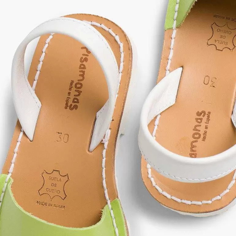 Hot Kids Two-Tone Nappa Menorcan Sandals - Special Edition White Sole Women Avarcas Menorcan Sandals