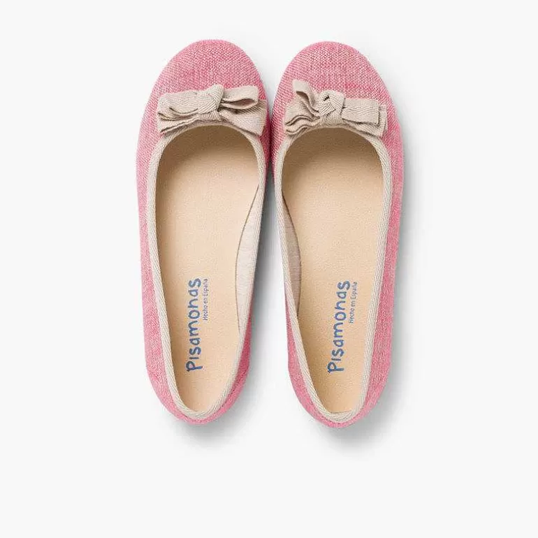 Clearance Linen Ballerina Pumps With Bow For Girls And Women Women Ballet Pumps And Flats