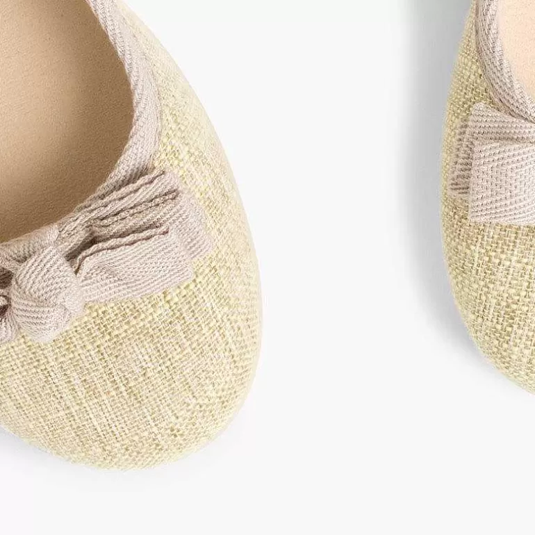 Clearance Linen Ballerina Pumps With Bow For Girls And Women Women Ballet Pumps And Flats