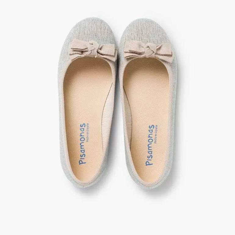 Clearance Linen Ballerina Pumps With Bow For Girls And Women Women Ballet Pumps And Flats