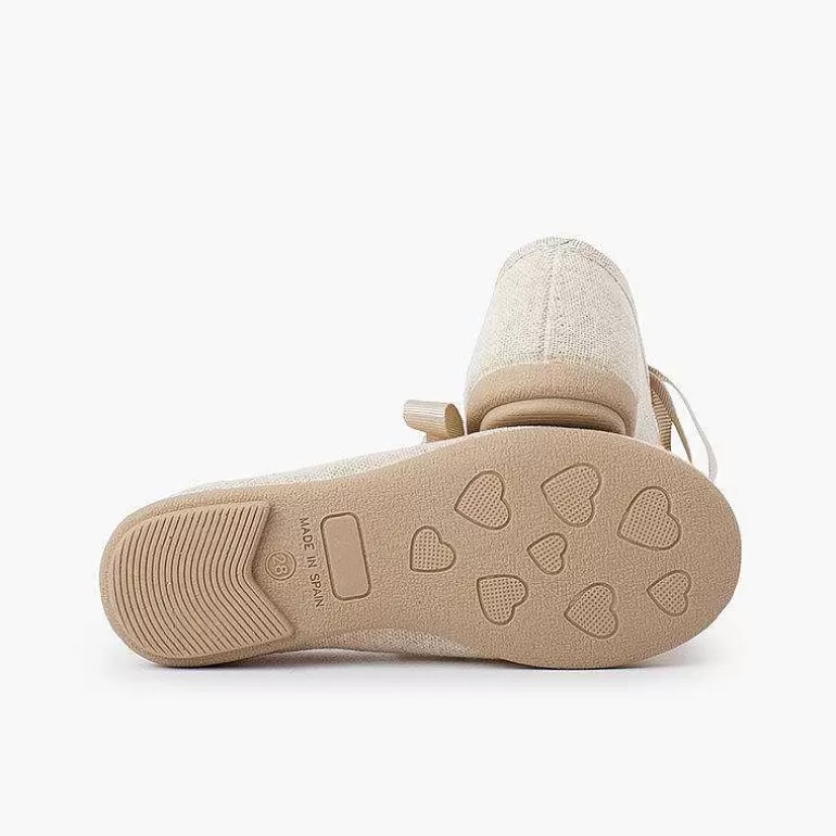 Shop Linen Type Mary Janes With Bow-Tie Girls Mary Janes