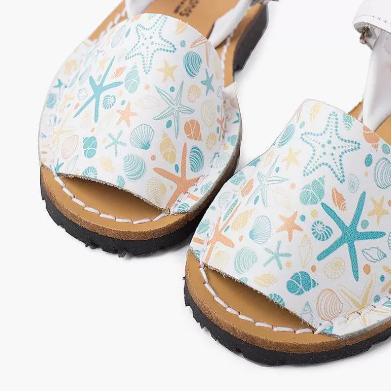 Sale Menorcan Sandals Printed For Children With Adhesive Strip Girls Avarcas Menorcan Sandals
