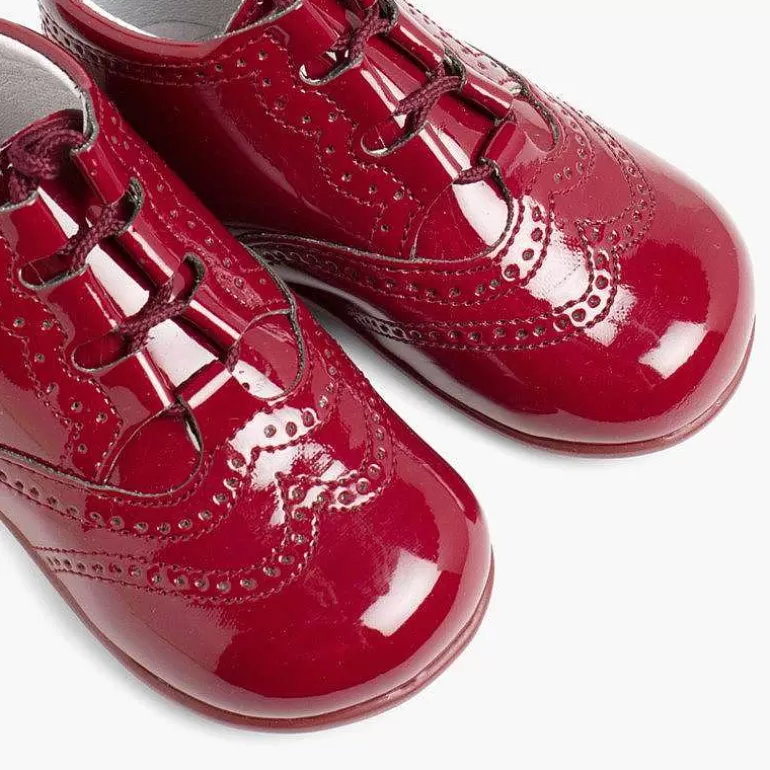 Cheap Patent Type Lace-Up Oxford Booties Girls Lace Up Oxfords