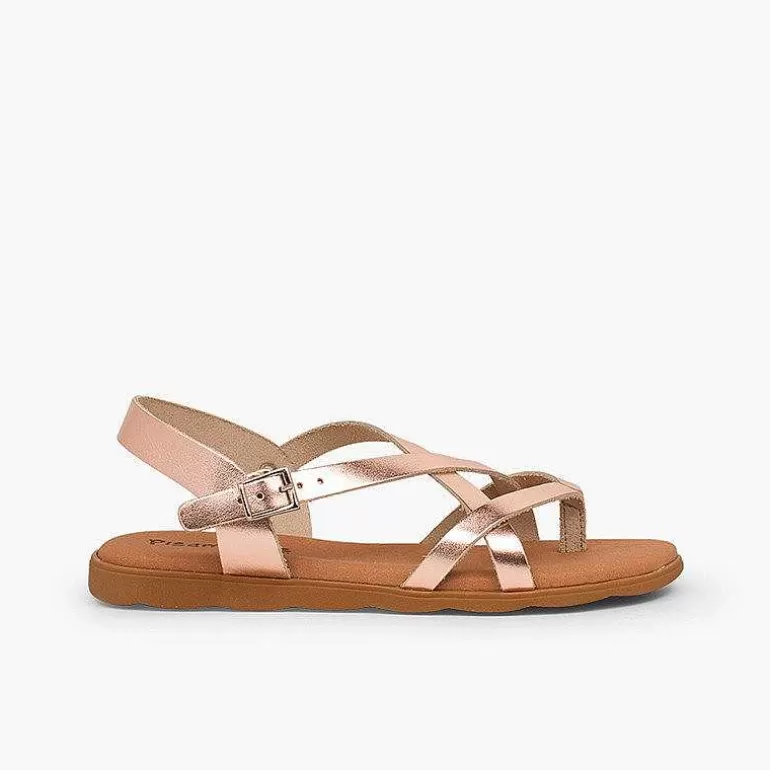 Discount Roman Sandals With Metallic Straps For Women And Girls Girls Sandals