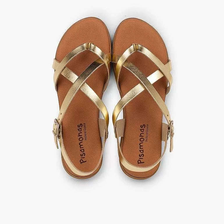 Discount Roman Sandals With Metallic Straps For Women And Girls Girls Sandals