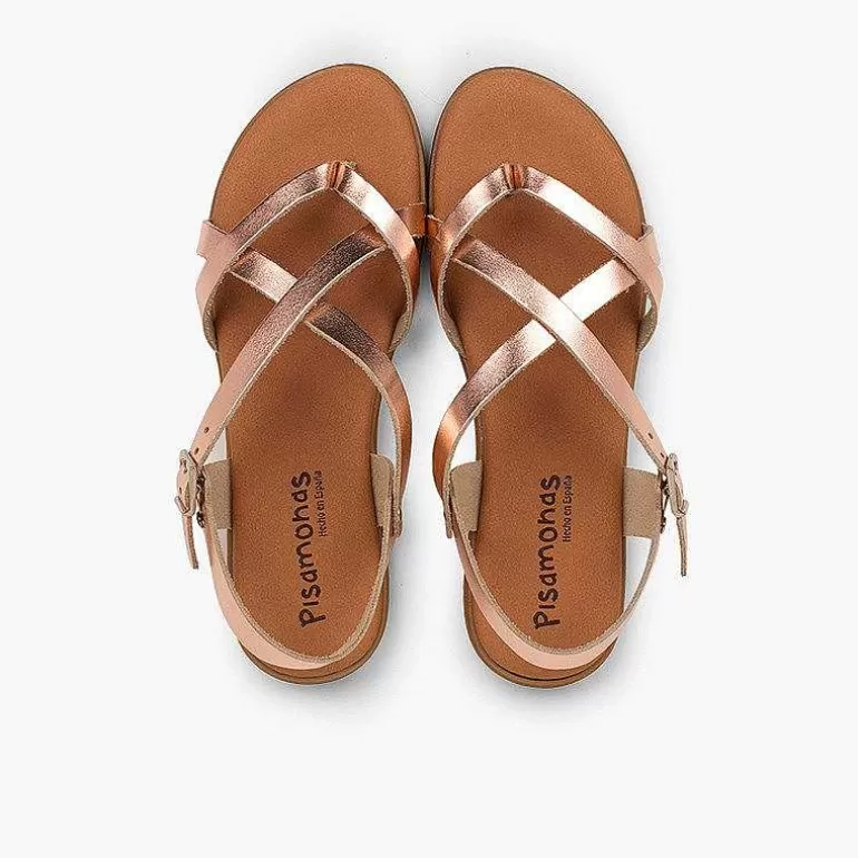 Discount Roman Sandals With Metallic Straps For Women And Girls Girls Sandals