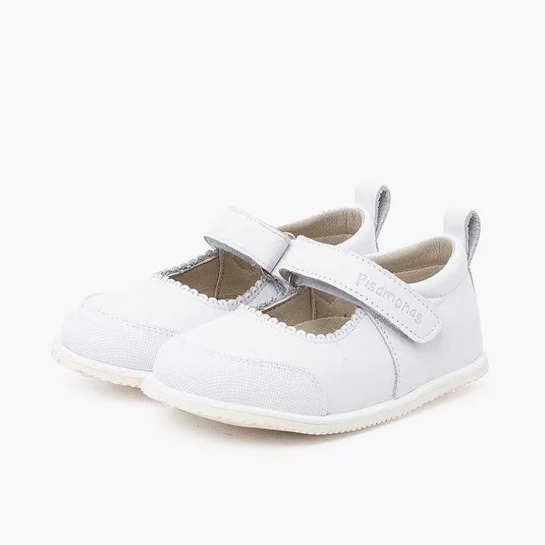 Outlet Sport Leather Mary Janes With Toe Cap And Riptape Fastening Girls Mary Janes