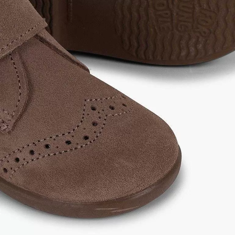 Clearance Suede And Loop Fasteners Booties With Decorative Buckles Girls Boots